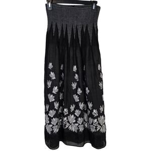 Lapiz Anthropologie Fairycore Dress Midi Skirt Womens O/S Black White Dragonfly